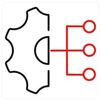 Work Responsibilities icon concept in red bold line color vector