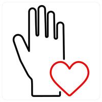 Pledge icon concept in red bold line color vector