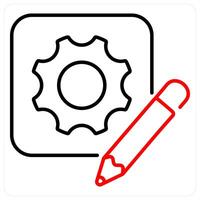 Prototype icon concept in red bold line color vector