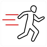 Running icon concept in red bold line color vector