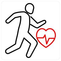 Exercise icon concept in red bold line color vector