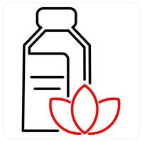 Medicine icon concept in red bold line color vector