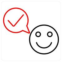 Feedback icon concept in red bold line color vector