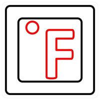 Fahrenheit icon concept in red bold line color vector