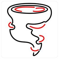 Hurricane icon concept in red bold line color vector