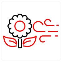 Spring icon concept in red bold line color vector