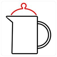 Jug icon concept in red bold line color vector