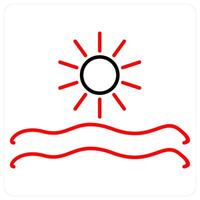Morning View icon concept in red bold line color vector