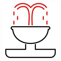 Fountain icon concept in red bold line color vector