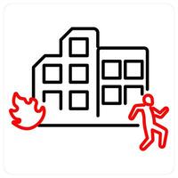 Attack icon concept in red bold line color vector