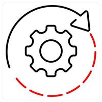 Optimization and configuration icon concept in red bold line color vector