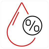 Humidity icon concept in red bold line color vector