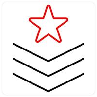 Army Badge icon concept in red bold line color vector