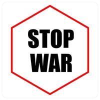 Stop War icon concept in red bold line color vector