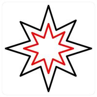 Explosion icon concept in red bold line color vector