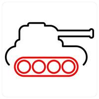 Tank icon concept in red bold line color vector