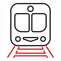Train icon concept in red bold line color vector