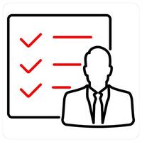 Business Activity icon concept in red bold line color vector