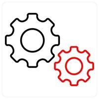 Optimization concept in red bold line color vector