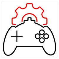 Game development icon concept in red bold line color vector