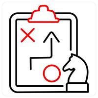 Strategy icon in red bold line color vector