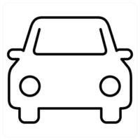 Car icon in red bold line color vector