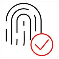 Biometric icon concept in red bold line color vector