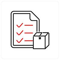 Parcel List icon concept in red bold line color vector