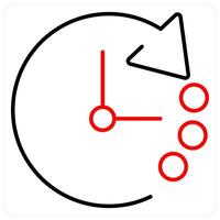 Refresh Time icon concept in red bold line color vector