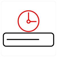 Timeline icon in red bold line color vector