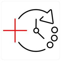 Add Time icon concept in red bold line color vector
