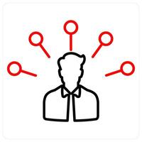 Marketing Network icon concept in red bold line color vector