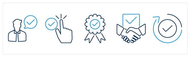 5 Checkmark icons as accept, selected, validate vector