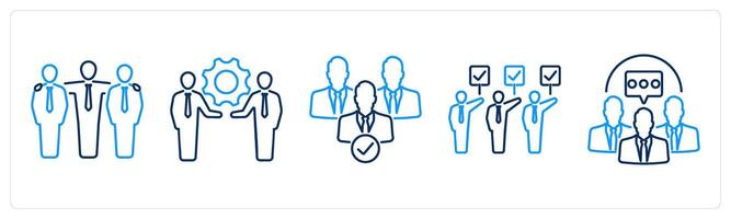 5 Community icons as friendship, community development, team vector