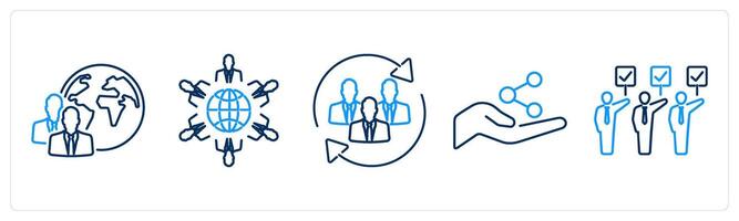 5 Community icons as diversity, culture, inclusion vector