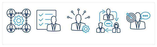 5 mix icons as business team, business activity, business management vector