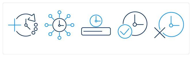 5 mix icons as add time, time management, time line vector
