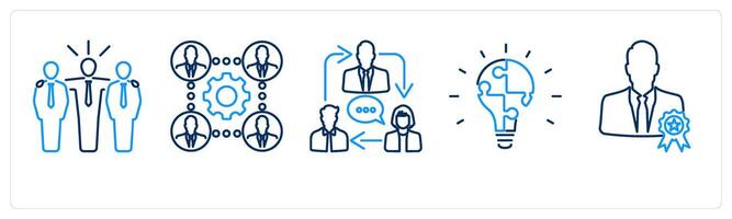 5 mix icons as team, business team, business vector