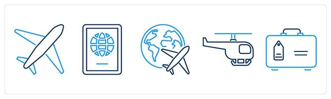 5 Mix icons as plane, travel vector