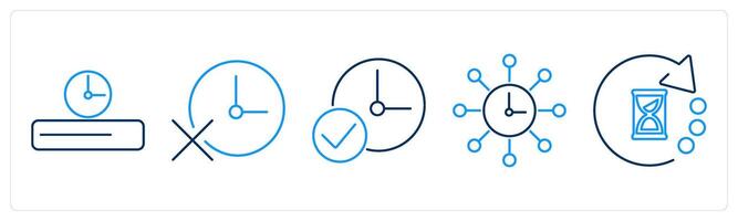 5 Mix icons as timeline, deadline failed, deadline achieve vector