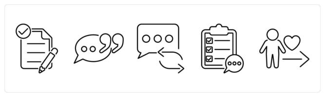 5 Active Listening icons as request clarification, paraphrase, refresh message in black bold vector