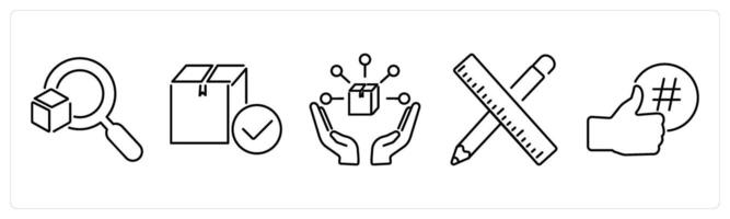 5 Branding icons as positioning, product, brand development vector