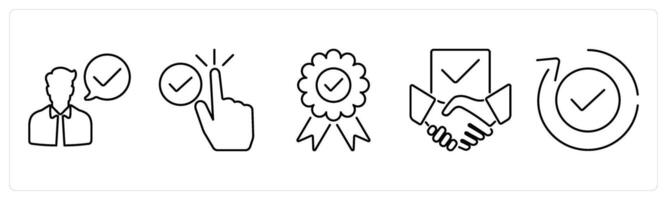 5 Checkmark icons as accept, selected, validate in black bold vector