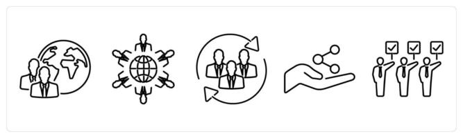 5 Community icons as diversity, culture, inclusion in black bold vector