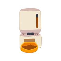 timer automatic pet feeder cartoon item vector