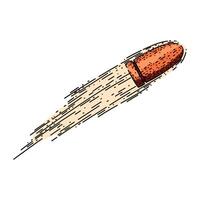 ammunition bullet flying sketch drawn item vector