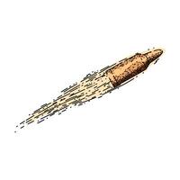 trajectory bullet flying sketch hand drawn item vector