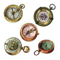 compass set sketch drawn item vector