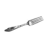 utensil fork silver sketch hand drawn item vector