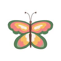 winged groovy butterfly cartoon item vector